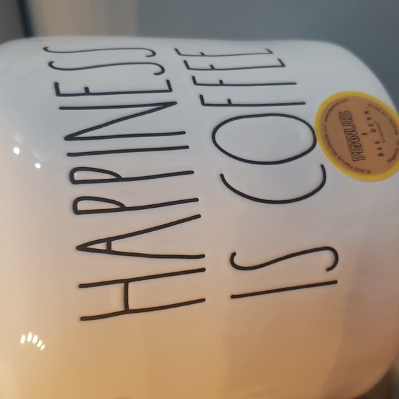 Rae Dunn Peanuts HAPPINESS IS COFFEE Charlie Brown Snoopy Canister Jar NWT - Picture 5 of 7